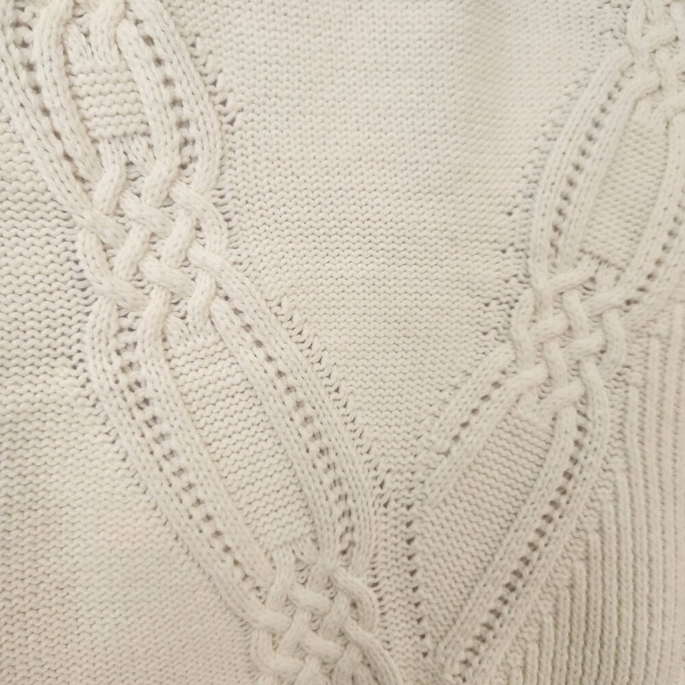 Maeve Anthropologie Cable Knit Cream Mini Skirt Fall Winter Cozy Casual Preppy - Picture 7 of 9